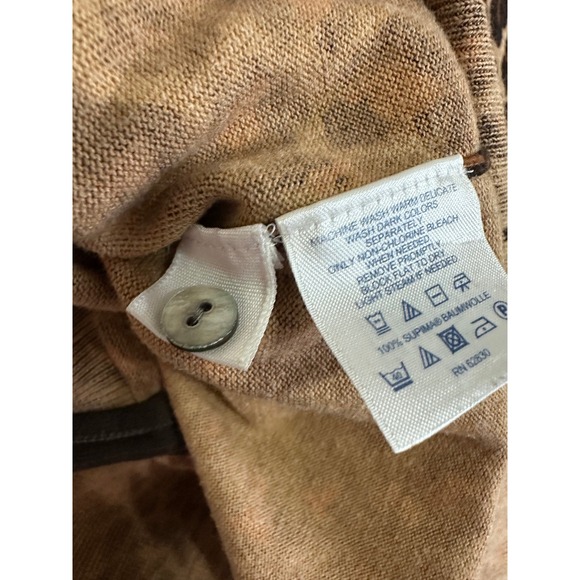 Lands End Womens XL Petite Leopard Print 100% Supima Cotton Cardigan Sweater - Picture 5 of 7